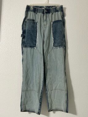 Jeans
POL Two-Tone Light & Dark Blue Wide Leg Medium